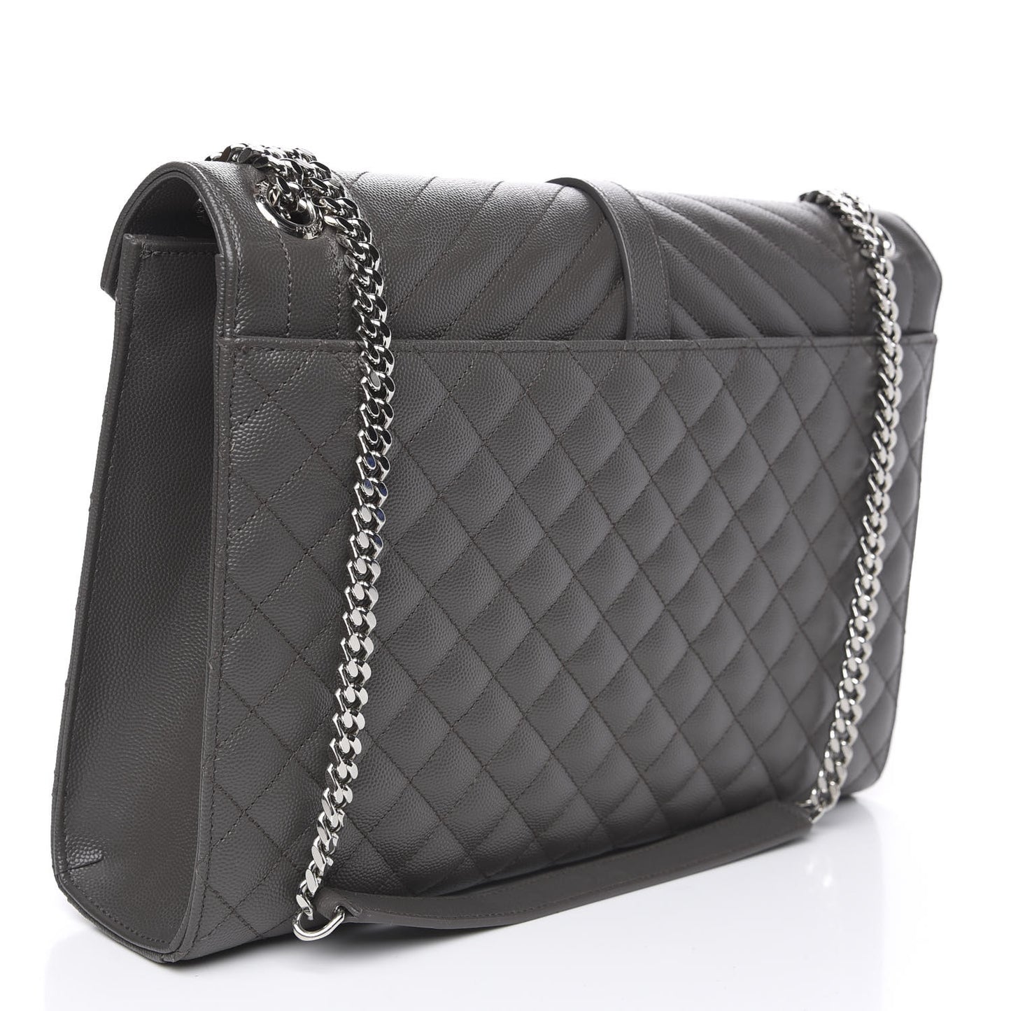 Grain De Poudre Large Tri-Quilt Monogram Satchel Fog