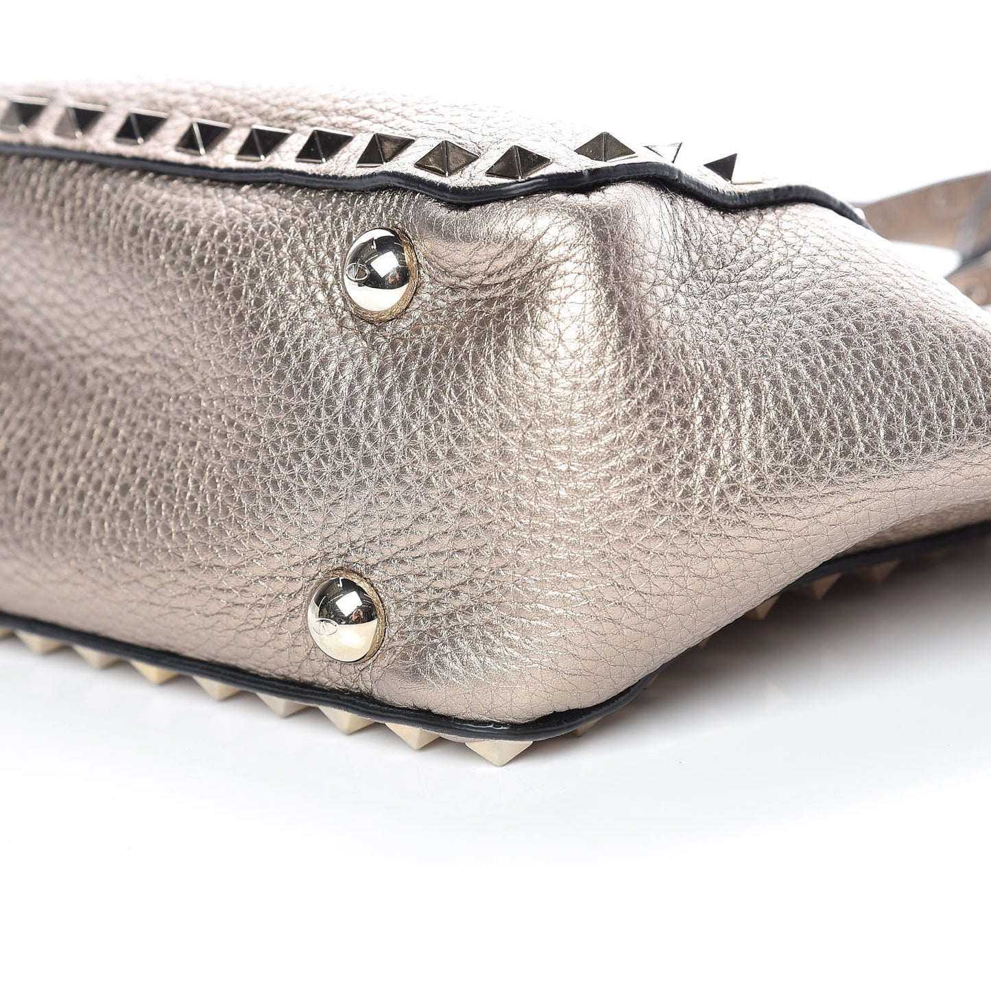 Metallic Alce Printed Calfskin Mini Rockstud Tote Sasso