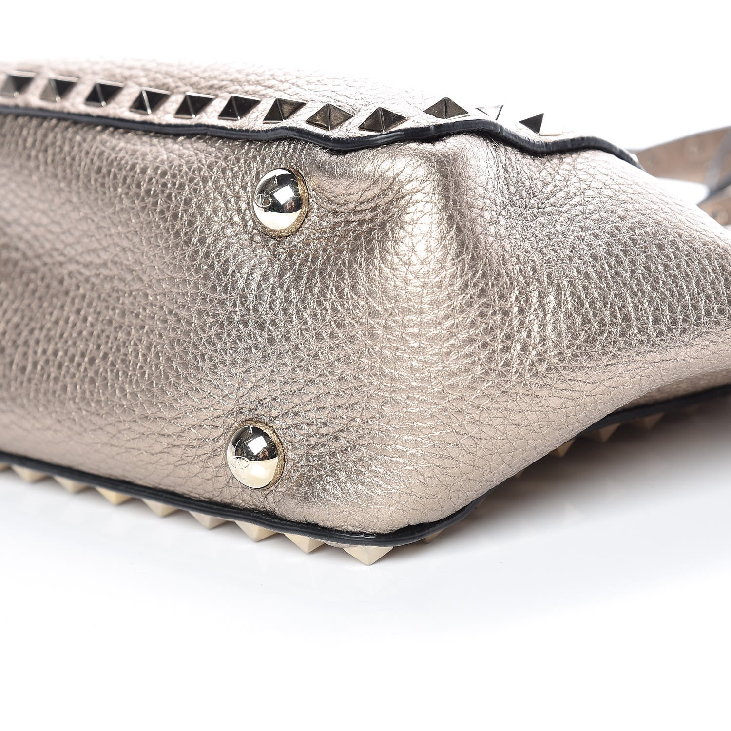 Valentino Garavani Metallic Alce Printed Calfskin Mini Rockstud Tote Sasso 7 of 9