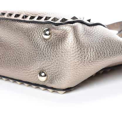 Valentino Garavani Metallic Alce Printed Calfskin Mini Rockstud Tote Sasso 7 of 9