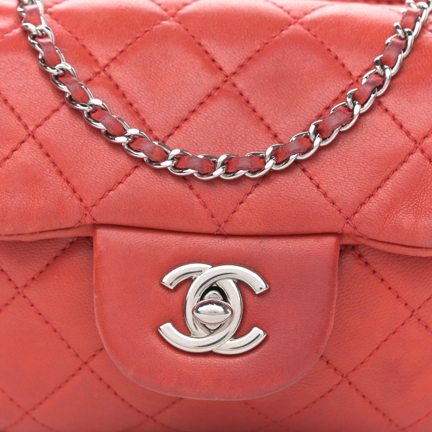 Chanel Lambskin Quilted New Mini Flap Red 8 of 12