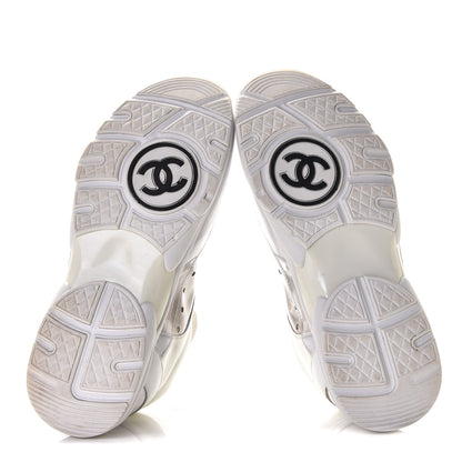 Chanel Calfskin Patent Transparent Womens CC Sneakers 38.5 White 13 of 18
