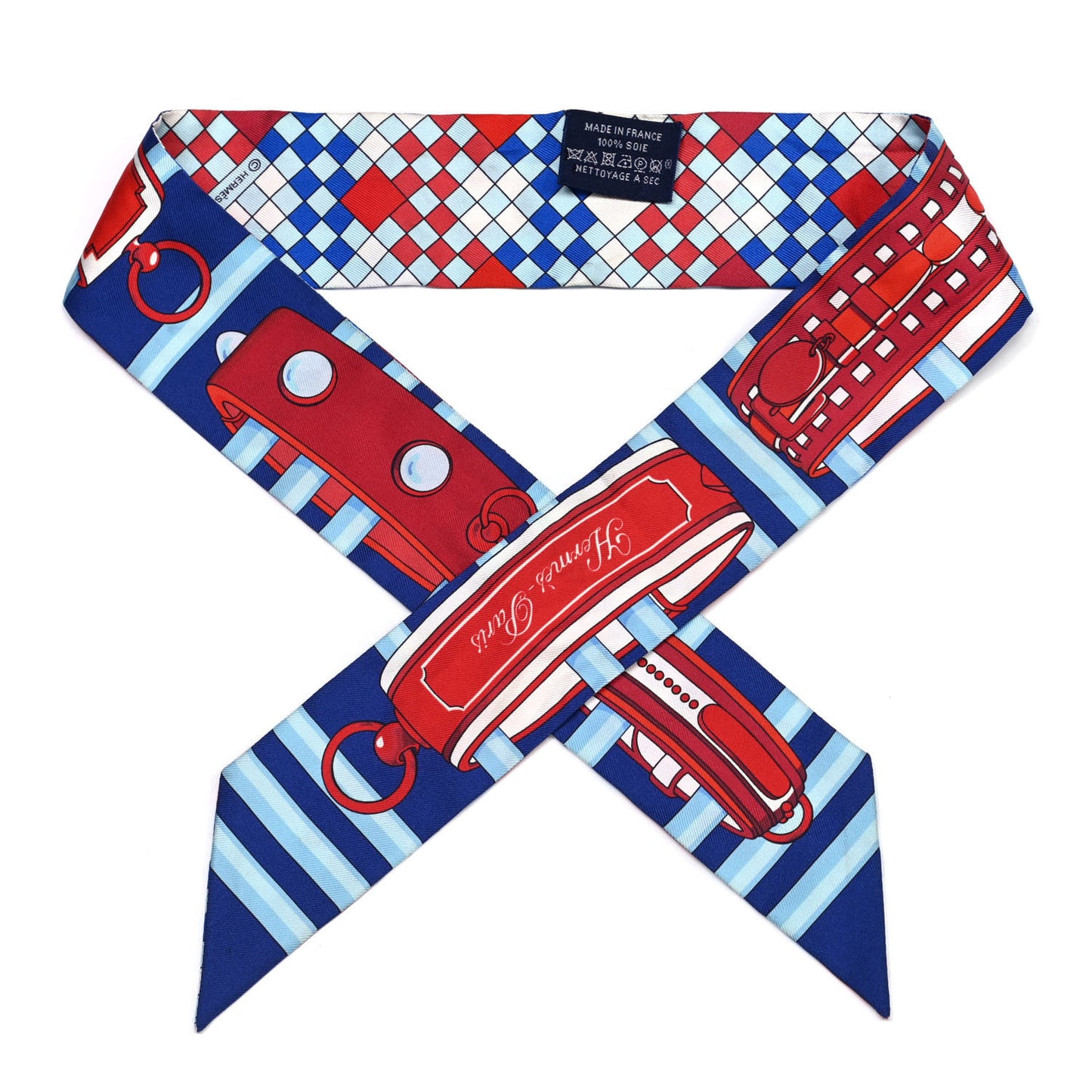 Silk Colliers de Chiens Remix Twilly Marine Rouge White