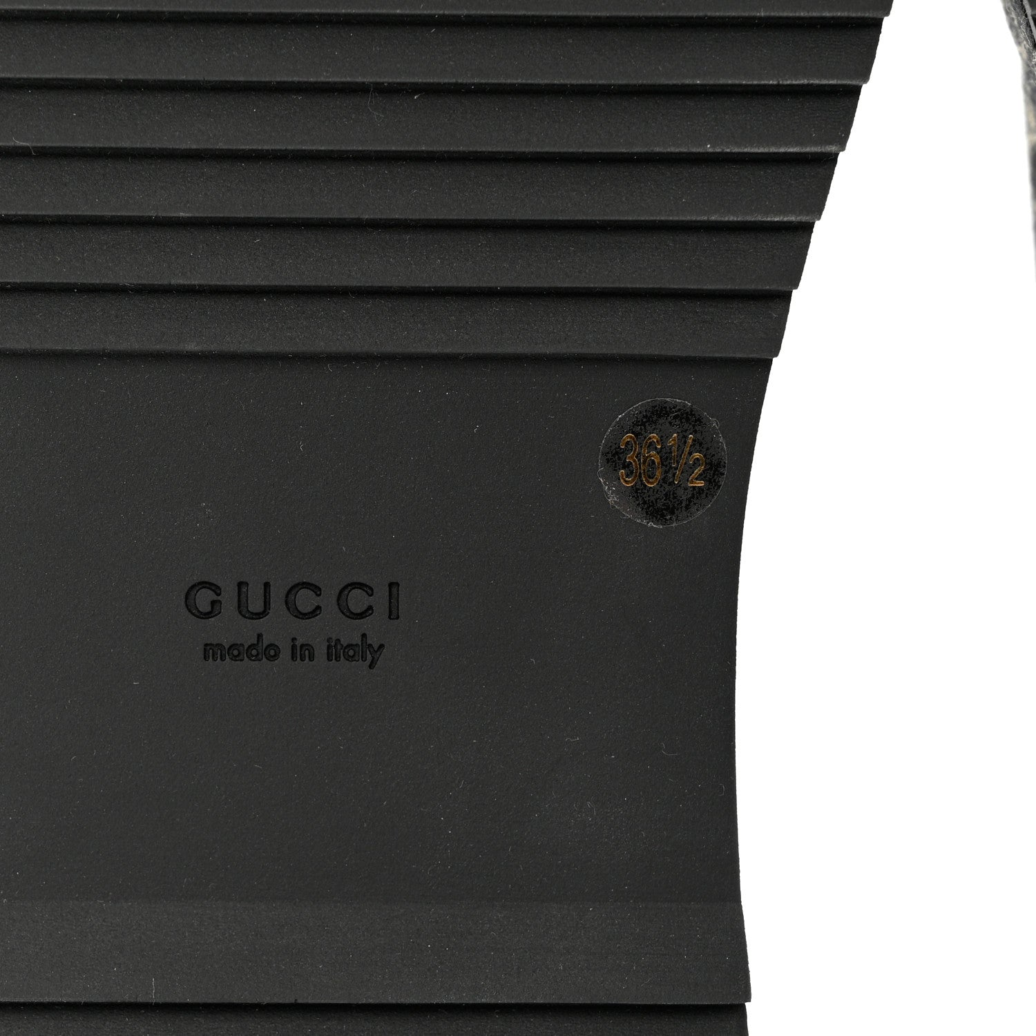 Gucci Jacquard Black Denim GG Monogram Angelina Platform 55mm Slide Sandals 36.5 Black Ivory 8 of 9