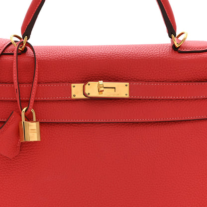 Hermes Togo Kelly Retourne 32 Rouge Pivoine 8 of 10