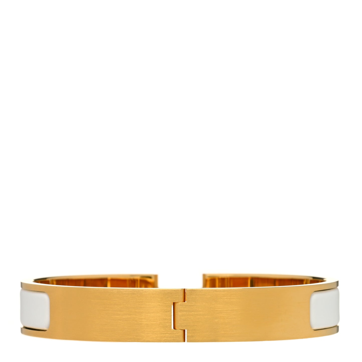Matte Enamel Narrow Clic Clac HH Bracelet GM White