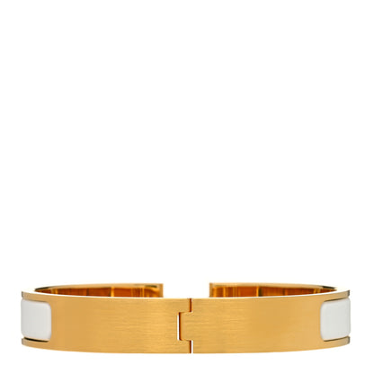 Hermes Matte Enamel Narrow Clic Clac HH Bracelet GM White 2 of 5