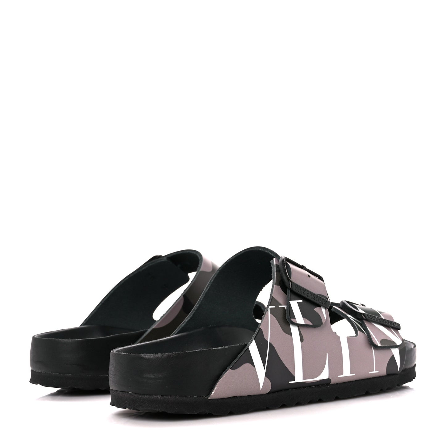 X BIRKENSTOCK Calfskin VLTN Arizona Slide Sandals 39 Army Green Poudre