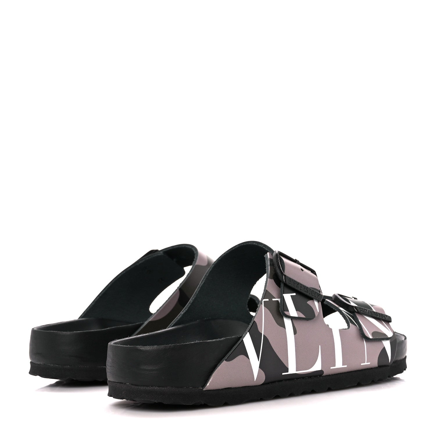 Valentino Garavani X BIRKENSTOCK Calfskin VLTN Arizona Slide Sandals 39 Army Green Poudre 4 of 9