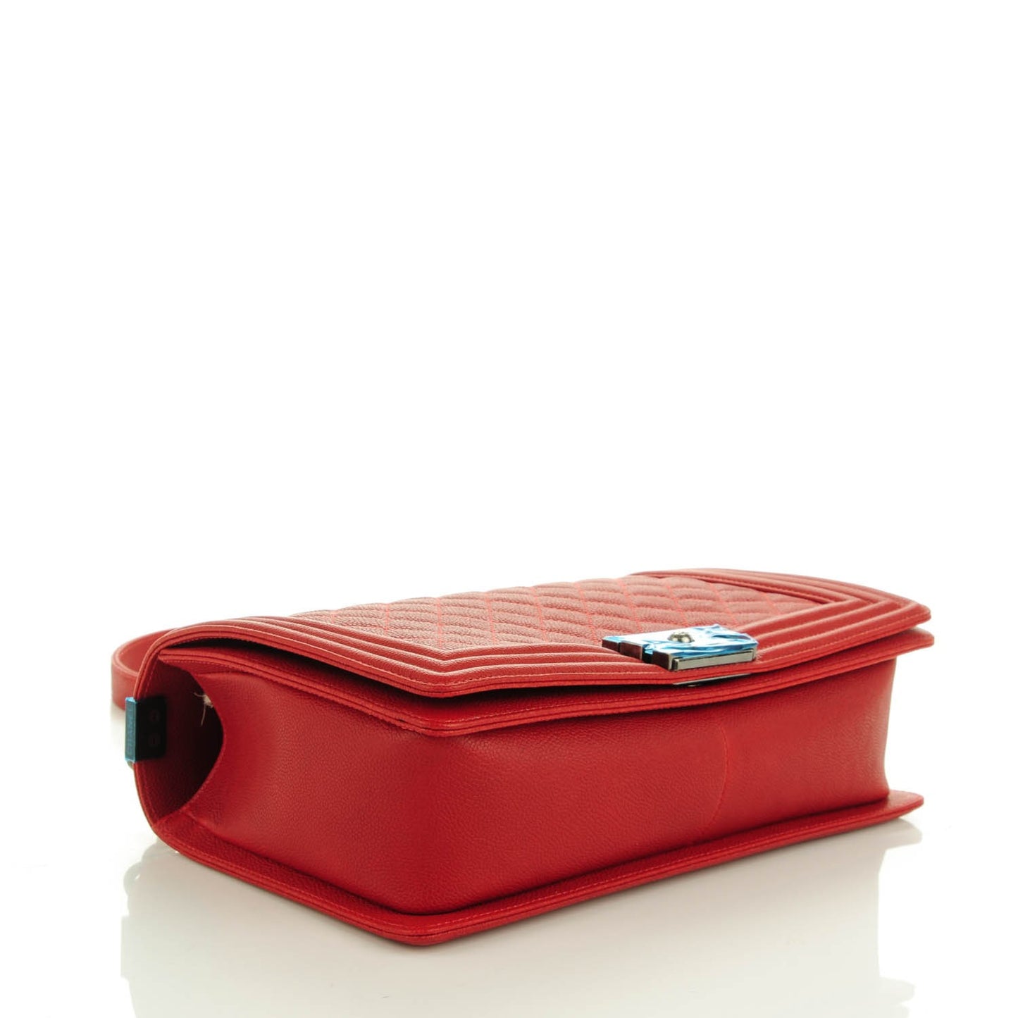 Caviar Quilted New Medium Boy Flap Red