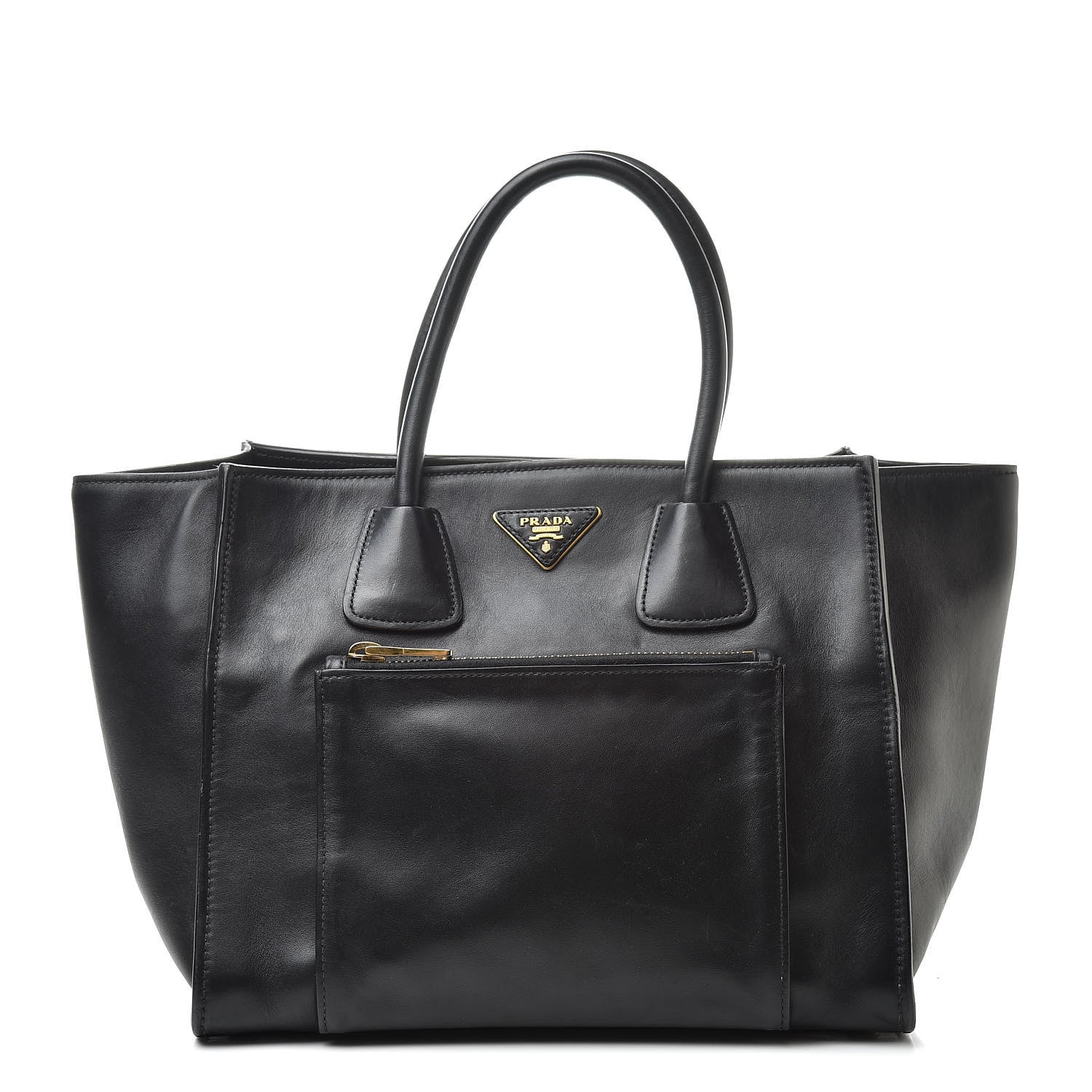 Prada City Calf Front Pocket Tote Black 1 of 18