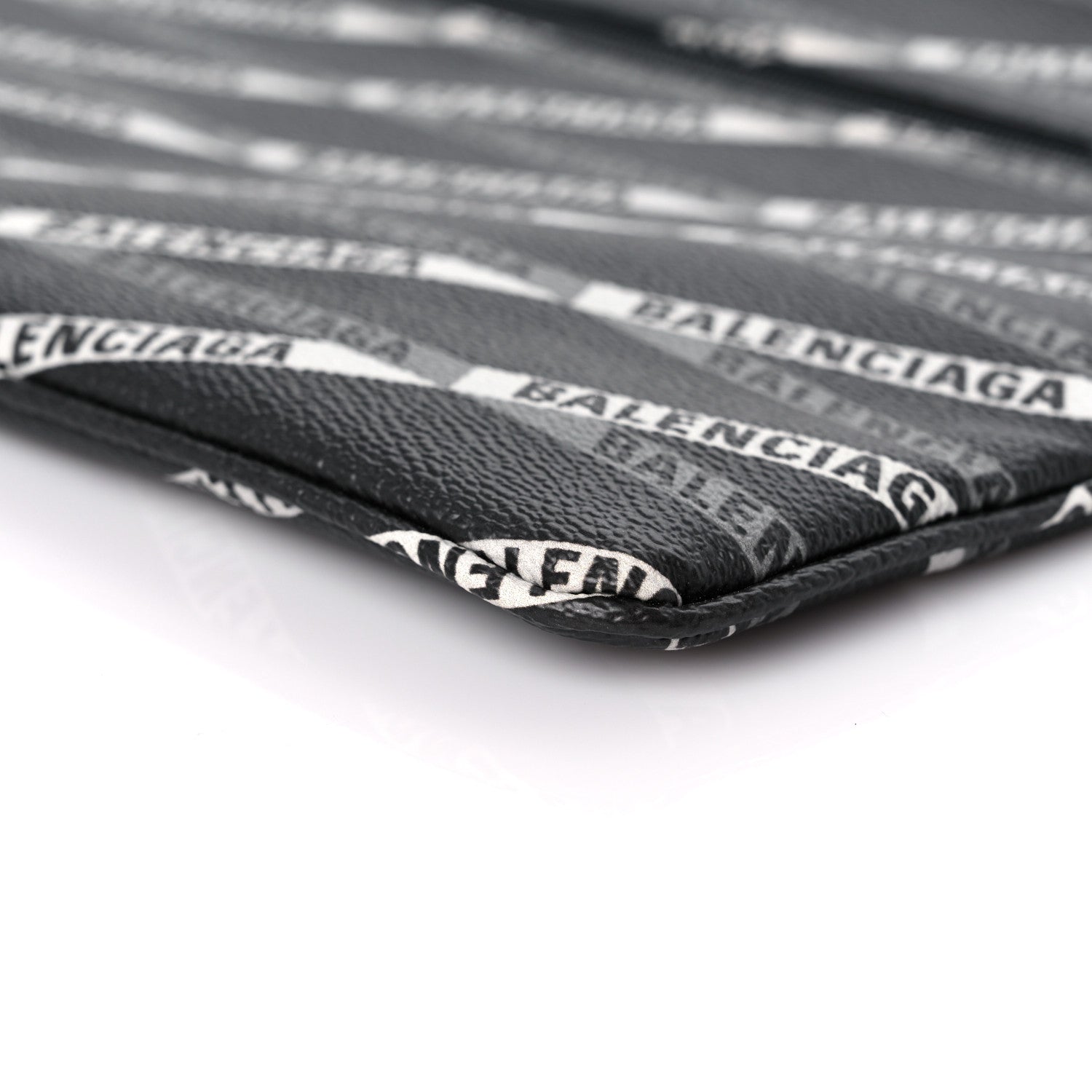 Balenciaga Coated Canvas Losange Monogram Zip Pouch Black Grey 8 of 9