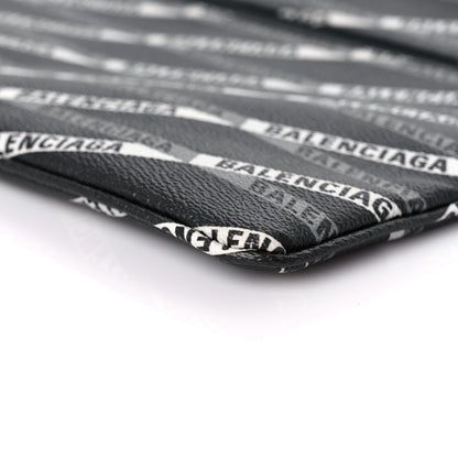 Balenciaga Coated Canvas Losange Monogram Zip Pouch Black Grey 8 of 9