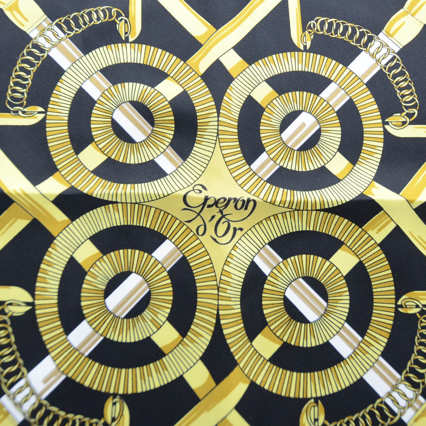 Silk Eperon D Or Scarf 90 Black Gold