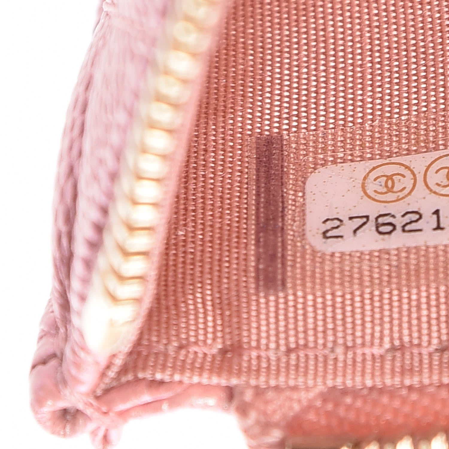 Chanel Iridescent Caviar Quilted Classic Zip Pouch Pink 7 of 8