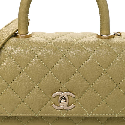 Chanel Caviar Quilted Mini Coco Handle Flap Light Green 8 of 10