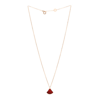 Bulgari 18K Rose Gold Diamond Carnelian Divas' Dream Pendant Necklace 3 of 5