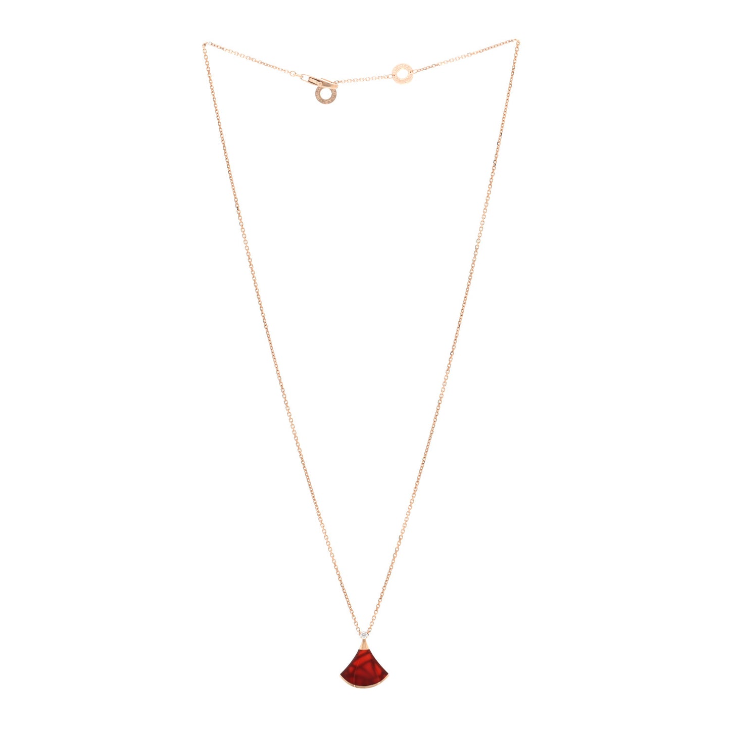 18K Rose Gold Diamond Carnelian Divas' Dream Pendant Necklace