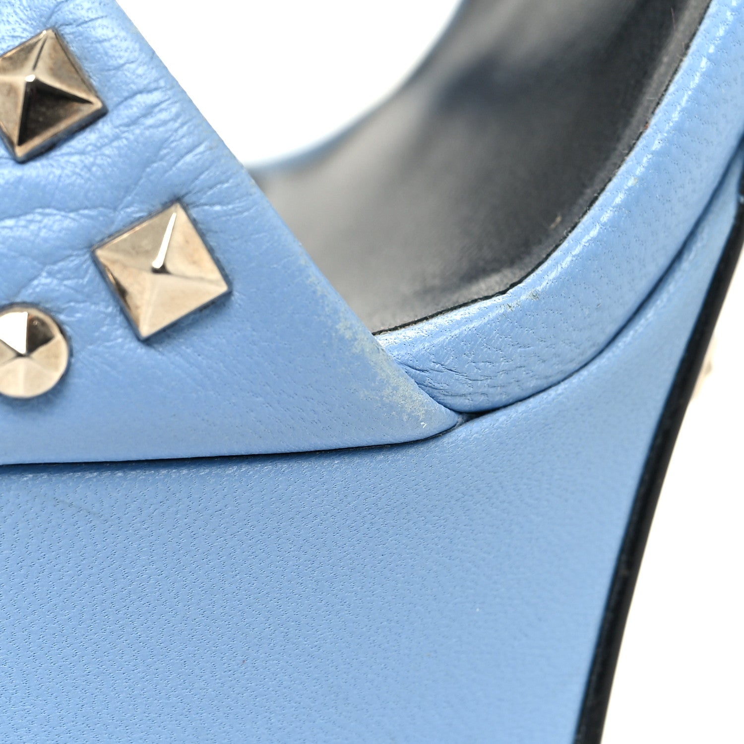 Gucci Malaga Kid Studded Leila Ankle Strap Platform Sandals 36.5 Blue 8 of 8