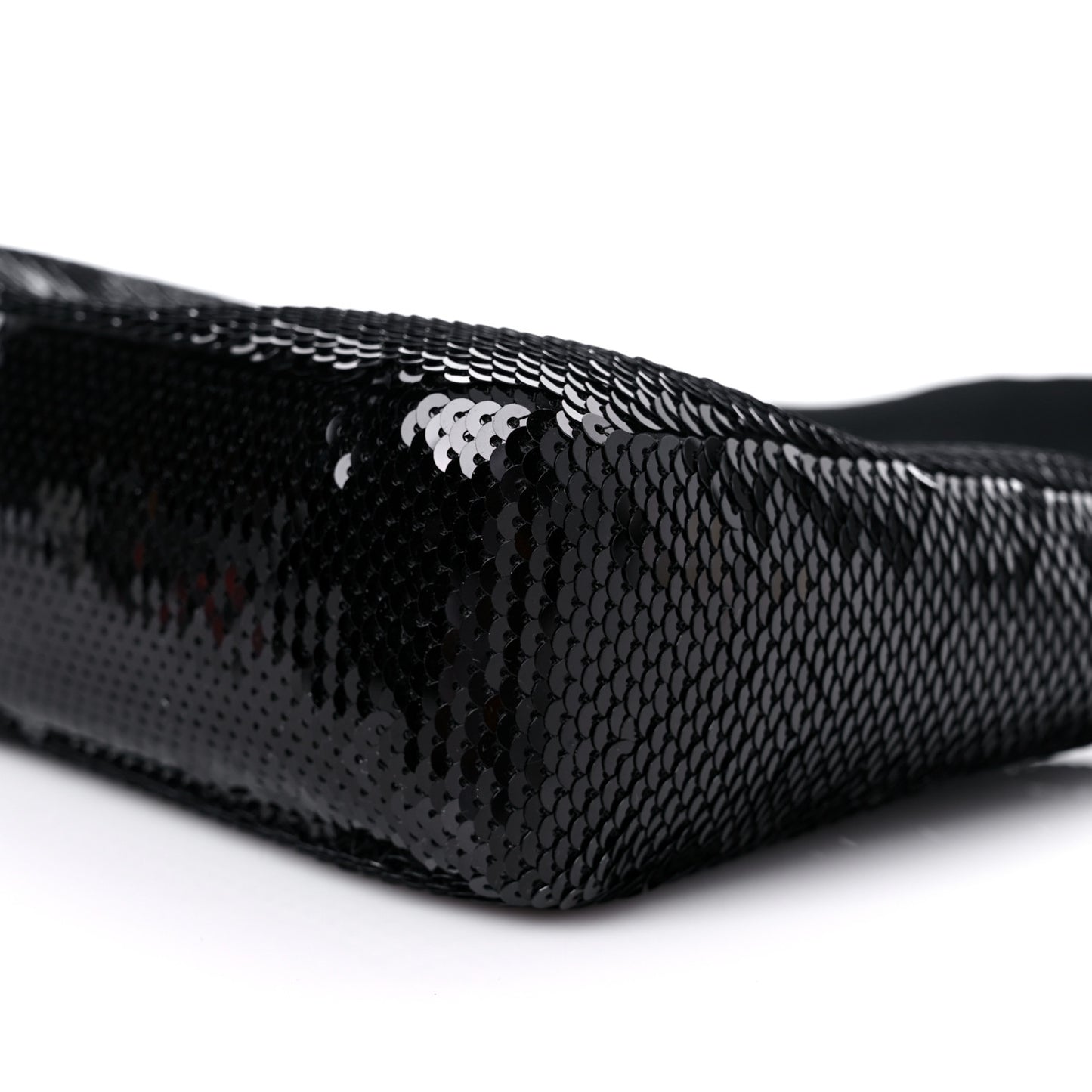 Paillettes Sequin Mini Re-Edition 2000 Bag Black White