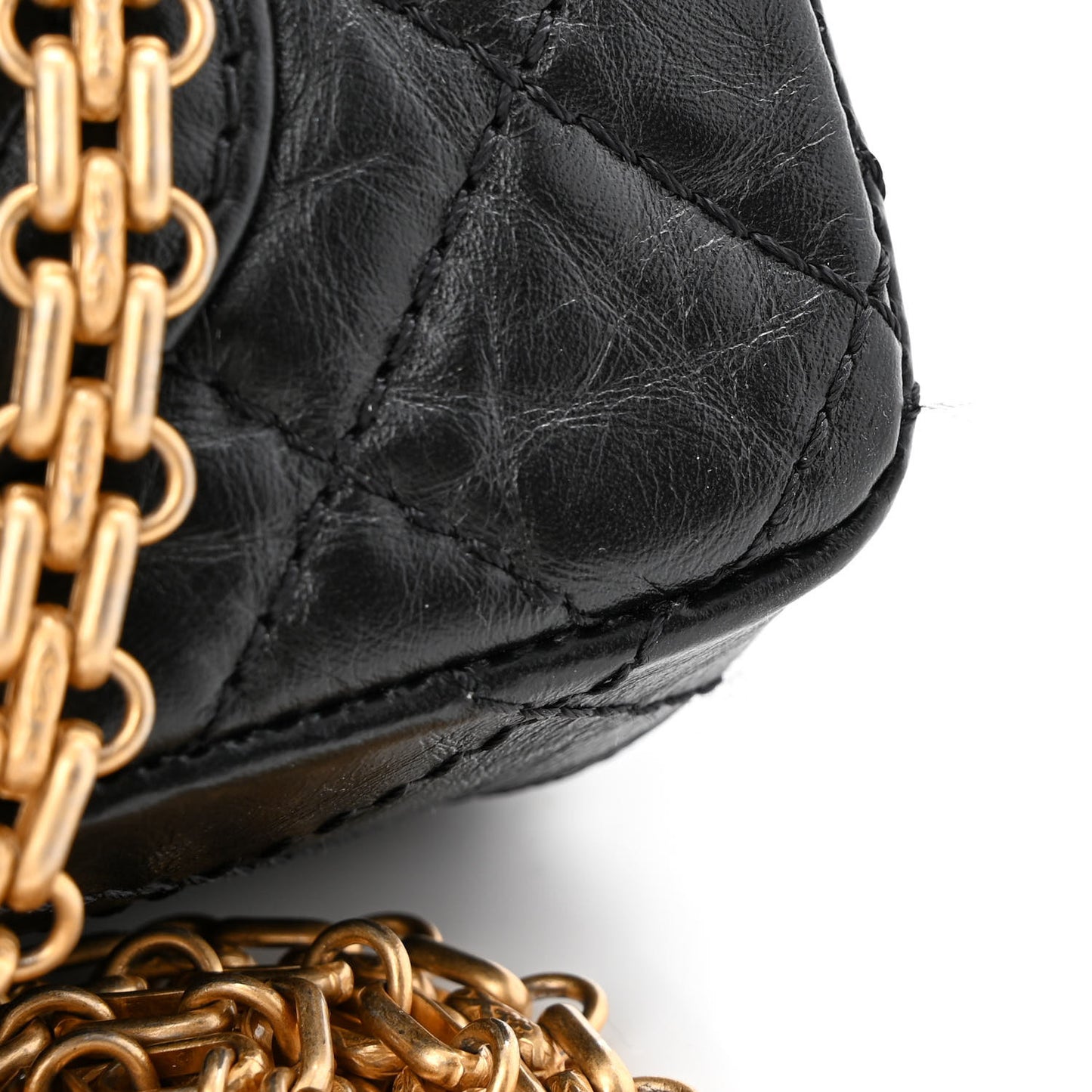 Aged Calfskin Quilted 2.55 Reissue Mini Flap Black
