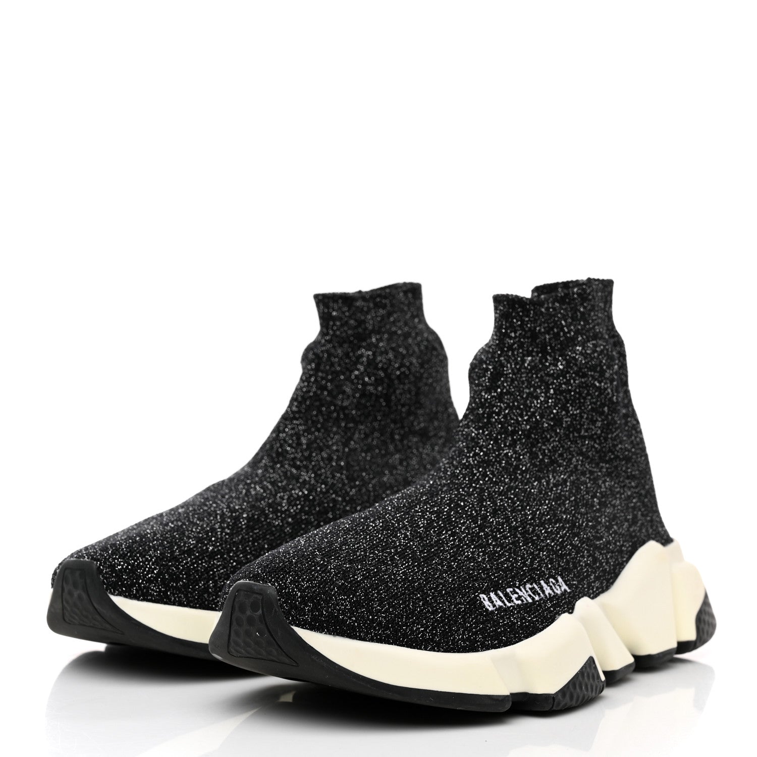 Balenciaga Knit Metal Womens Speed Sneakers 36 Black Gold 3 of 9