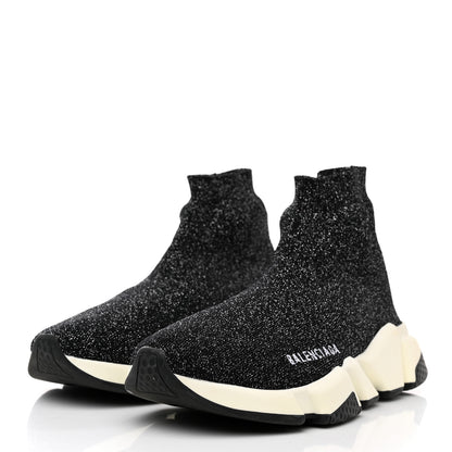 Balenciaga Knit Metal Womens Speed Sneakers 36 Black Gold 3 of 9
