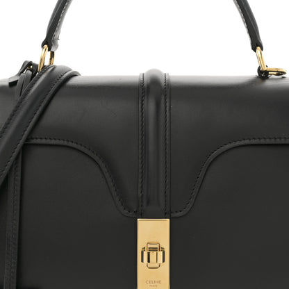 Celine Satinated Calfskin Small 16 Top Handle Bag Black 8 of 10