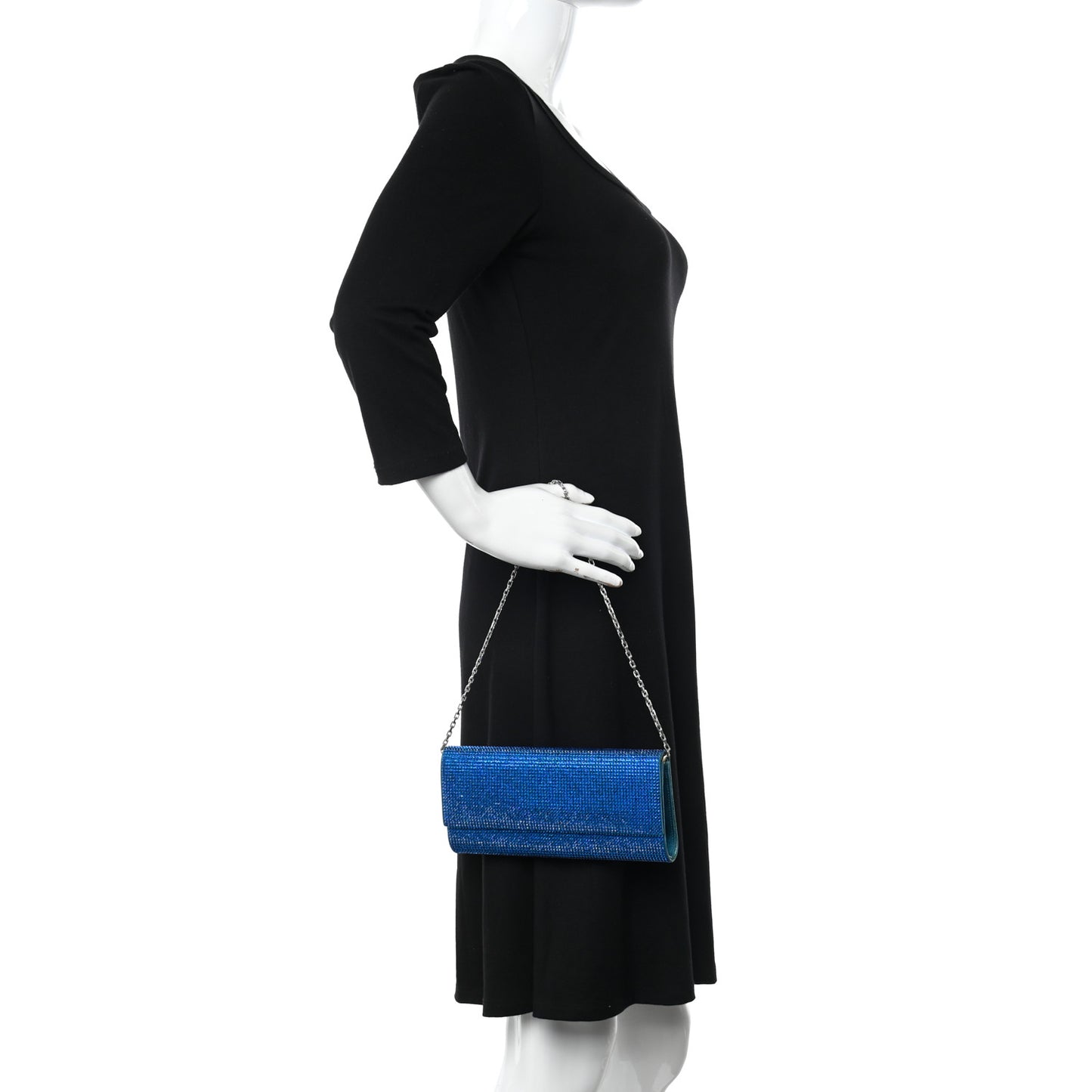 Swarovski Crystal Flap Clutch Capri Blue