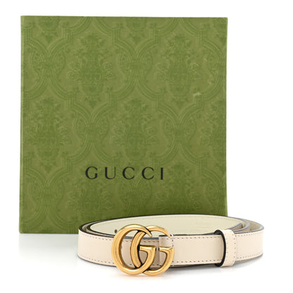 Gucci Calfskin Double G 20mm Belt 75 30 Mystic White 6 of 6