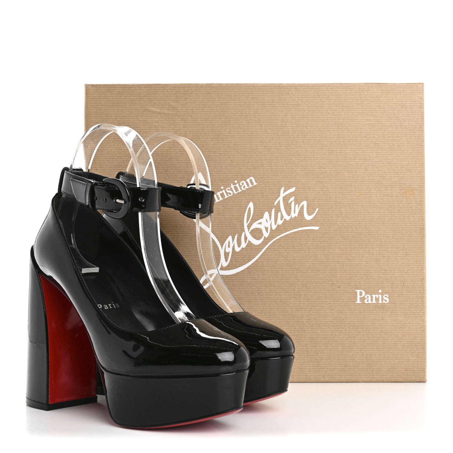 Christian Louboutin Patent Movida Strap Jane 130 Platform Pumps 36 Black 11 of 11