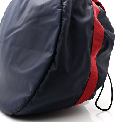 Balenciaga Textured Sport Nylon Logo Embroidered S Wheel Gym Bag Bleu Navy Rouge 9 of 11