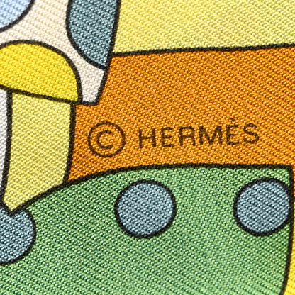 Hermes Silk Les Murmures de la Foret Twilly Jaune Vif Vert Miel 4 of 5
