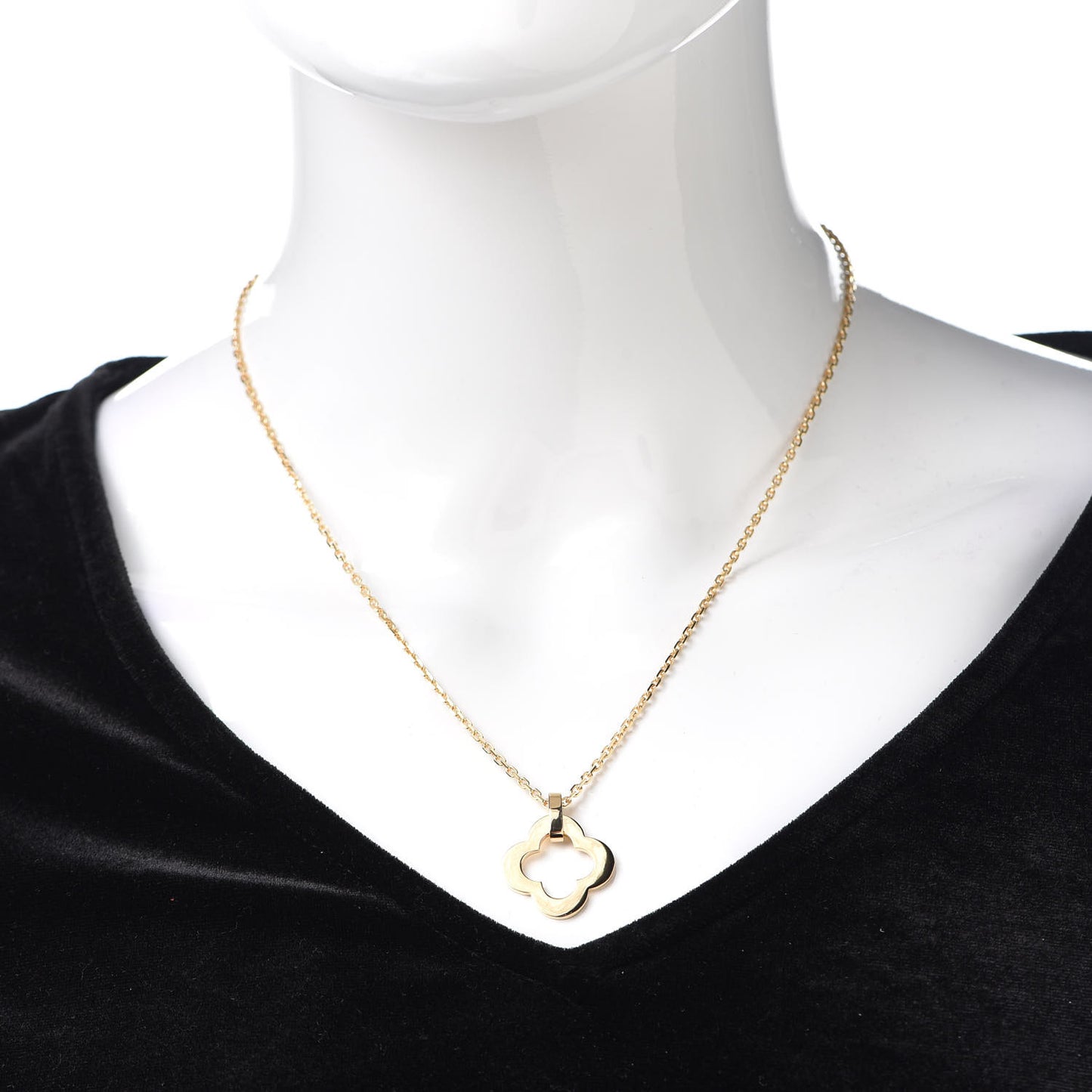 18K Yellow Gold Byzantine Alhambra Pendant Necklace