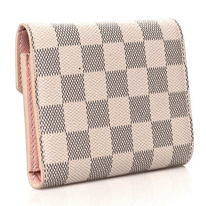 Louis Vuitton Damier Azur Victorine Wallet Rose Ballerine 3 of 8