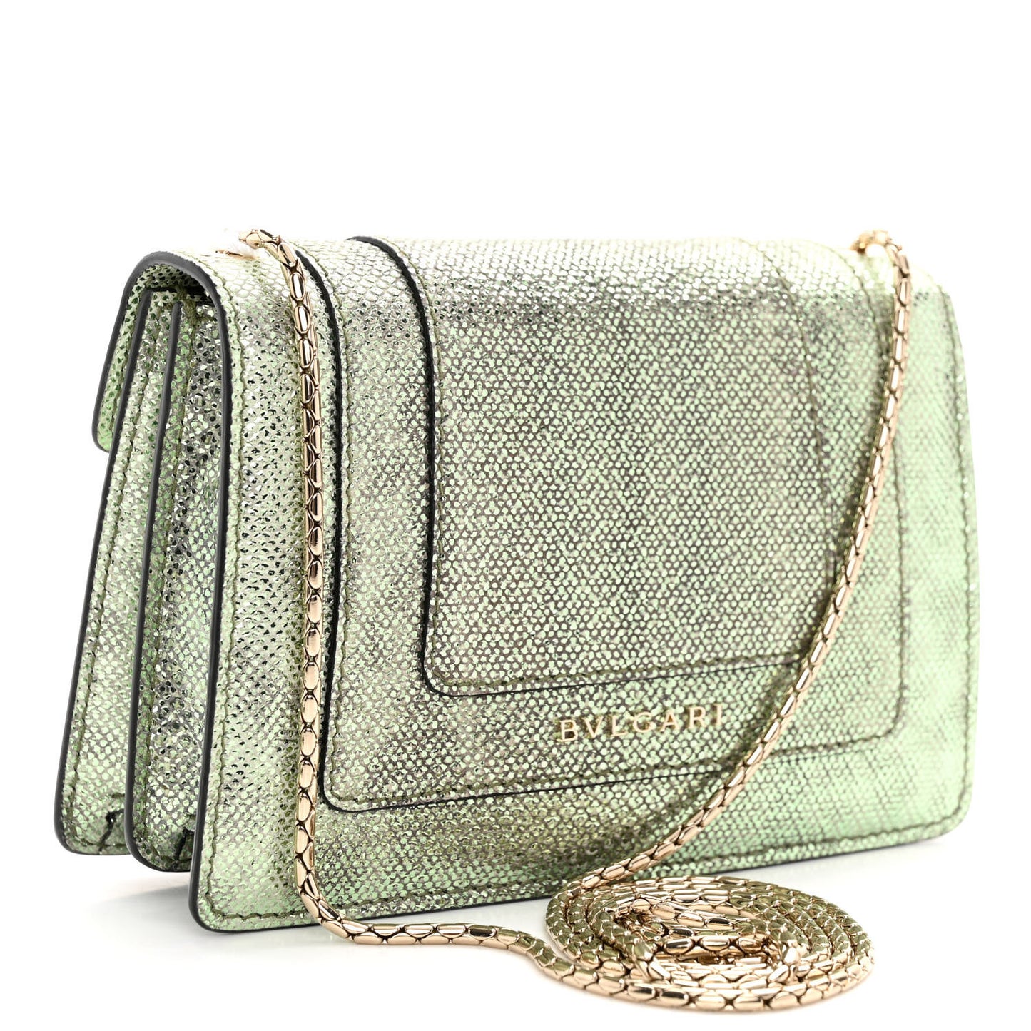 Metallic Karung Serpenti Forever Crossbody Mint