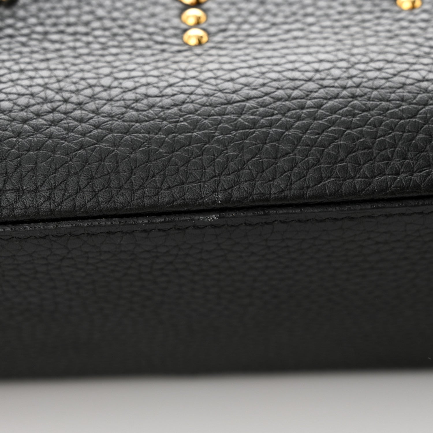 Louis Vuitton LOUIS VUITTON Taurillon Studded Sol Capucines PM Black 12 of 12