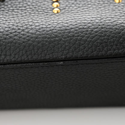 Louis Vuitton LOUIS VUITTON Taurillon Studded Sol Capucines PM Black 12 of 12