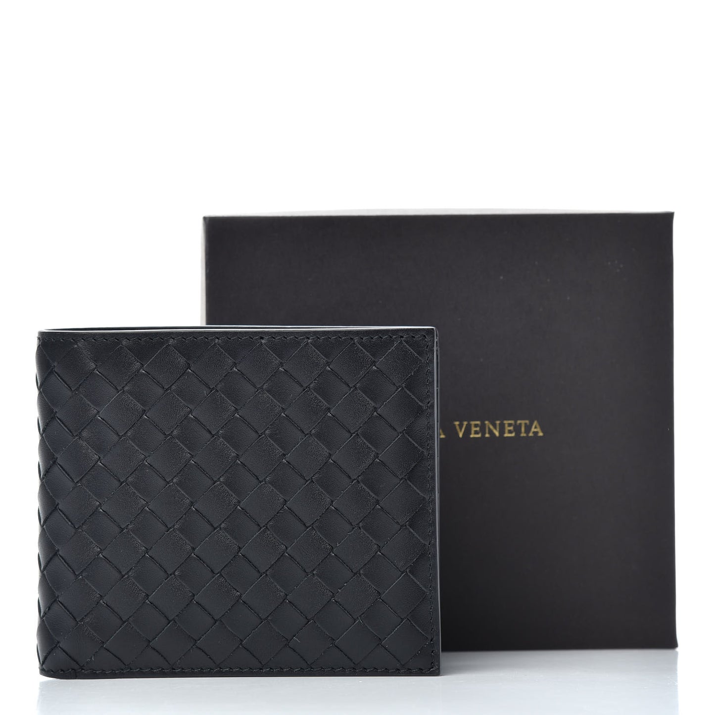 Nappa Intrecciato Bi-Fold Wallet Black