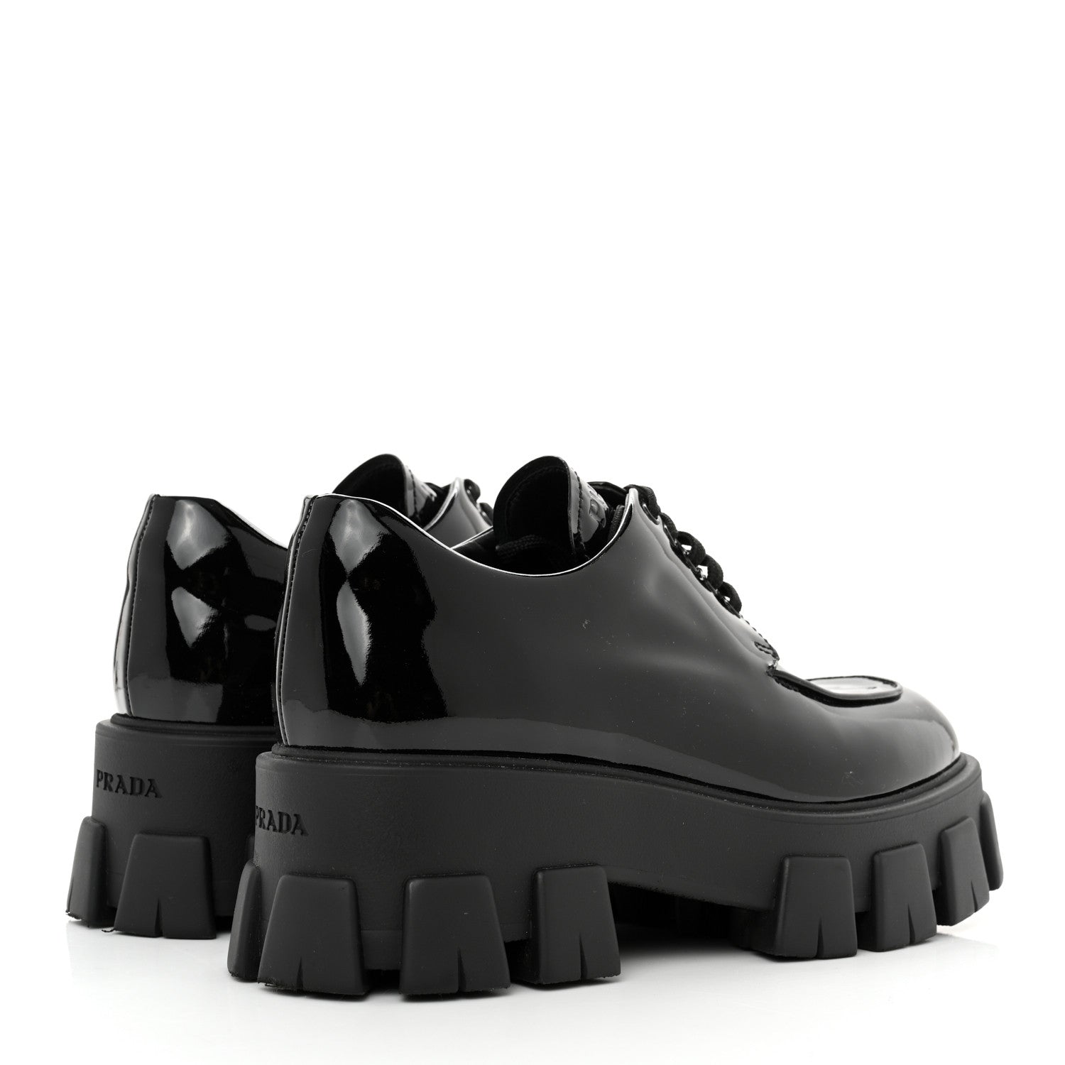 Prada Vernice Monolith 55mm Derby Loafers 39 Black 3 of 11