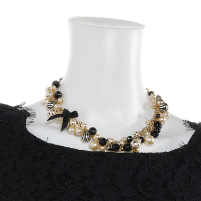 Chanel Pearl CC Coco Choker Necklace Ivory Black Gold 2 of 5