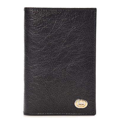Gucci Fluffy Calfskin Morpheus Passport Case Black 1 of 8