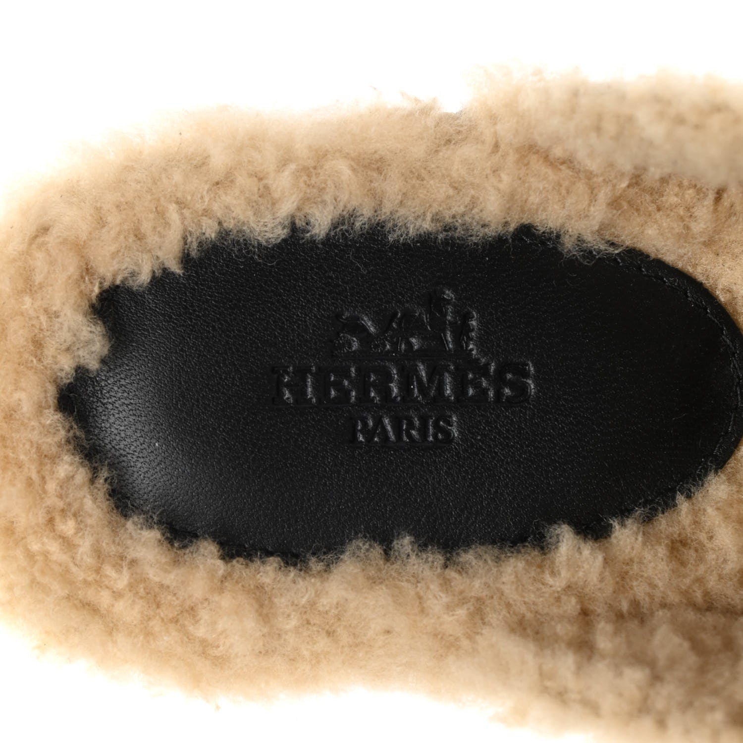 Hermes Calfskin Woolskin Carlotta Mules 36 Black 7 of 9