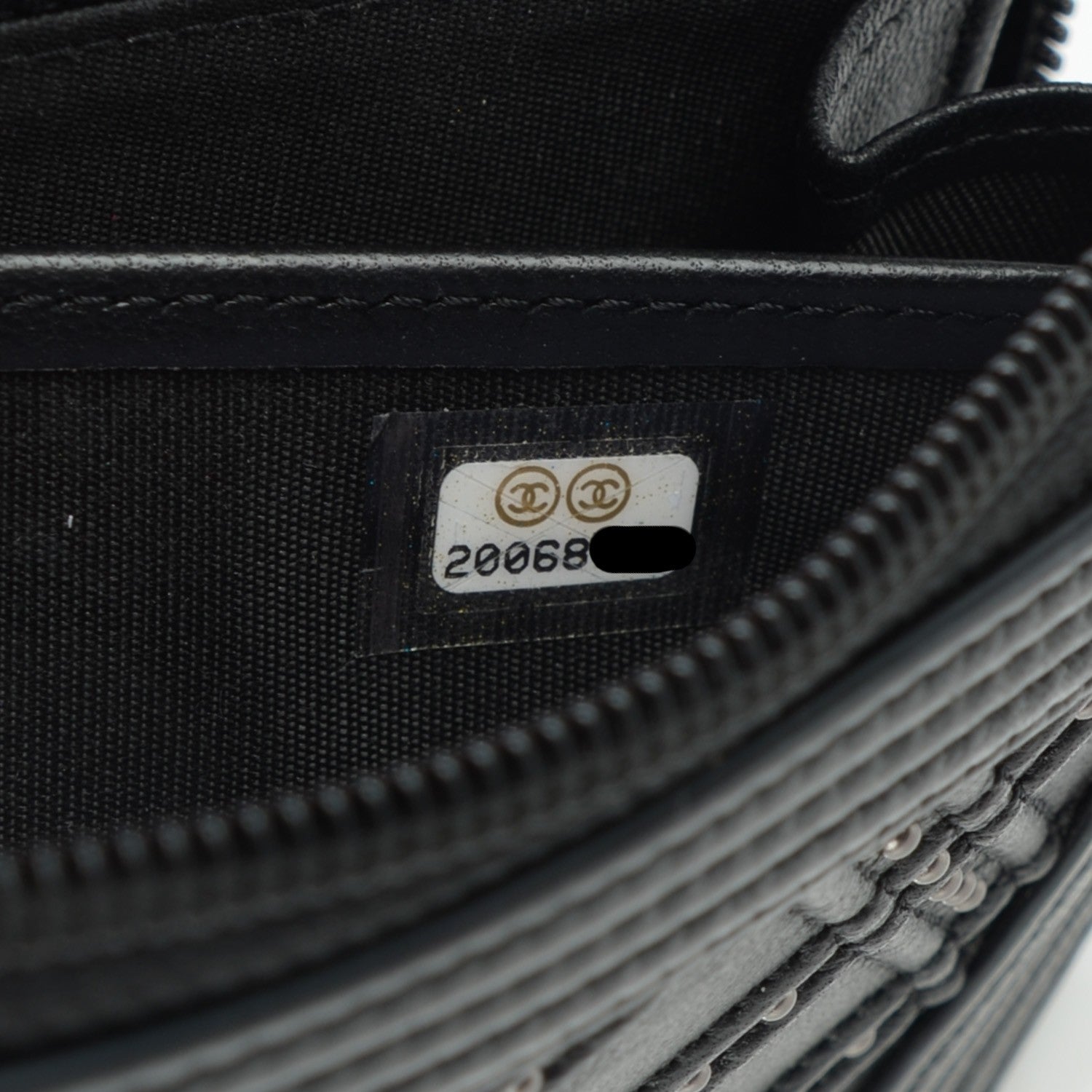 Chanel Lambskin Studded Paris Dallas Boy Zip Around Wallet Black 8 of 8