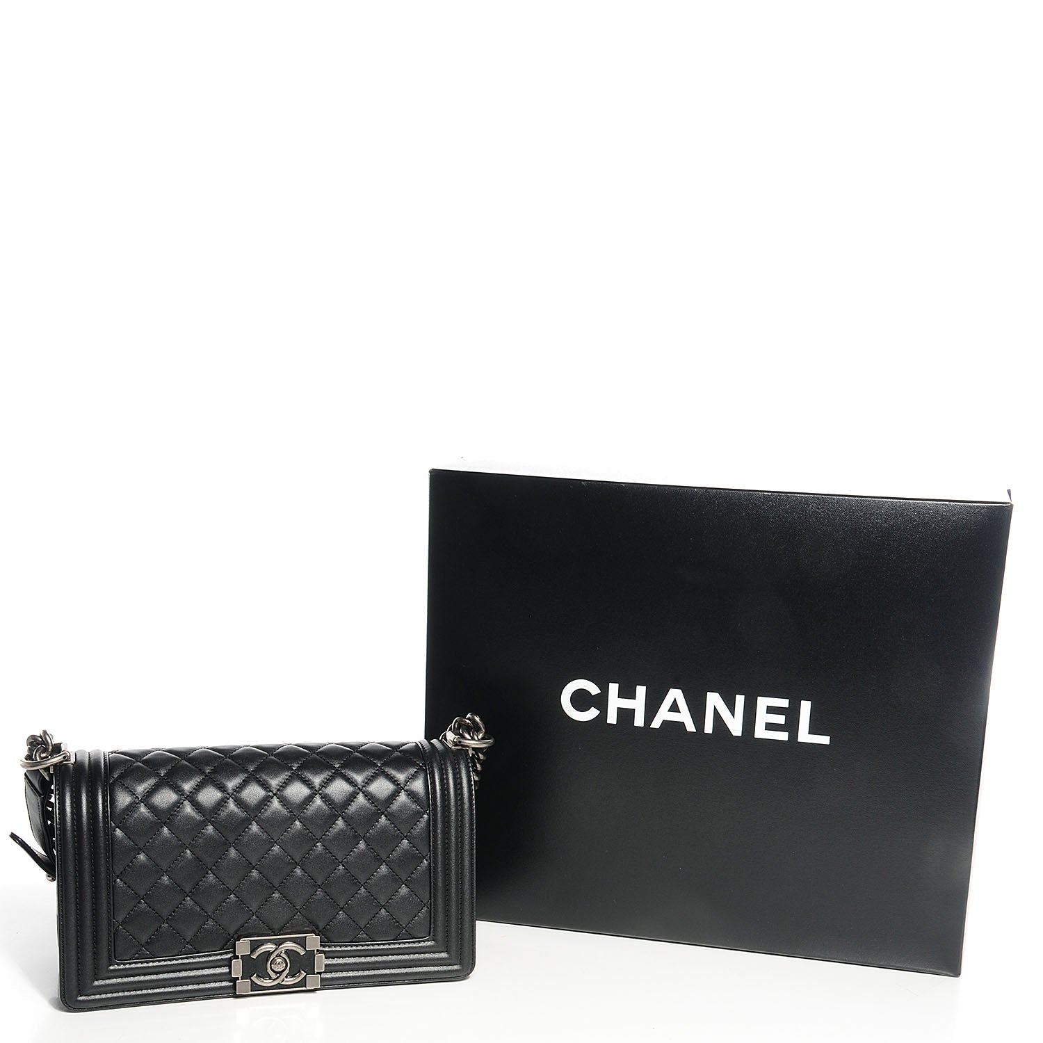 Chanel Metallic Calfskin Quilted Medium Boy Flap Black 5 of 9