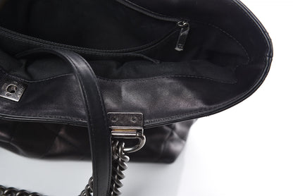 Chanel Calfskin Quilted Large Shopping In Chains Tote Black 11 of 14