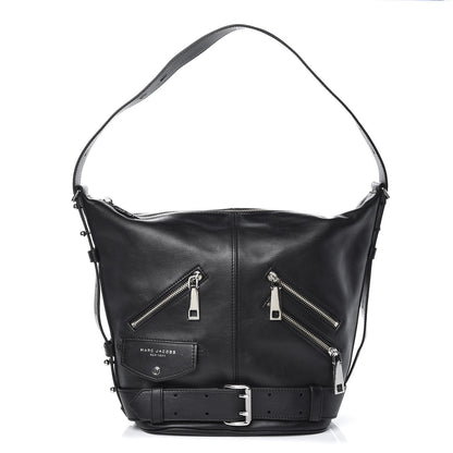 Marc Jacobs Calfskin Sling Moto Shoulder Bag Black 1 of 9