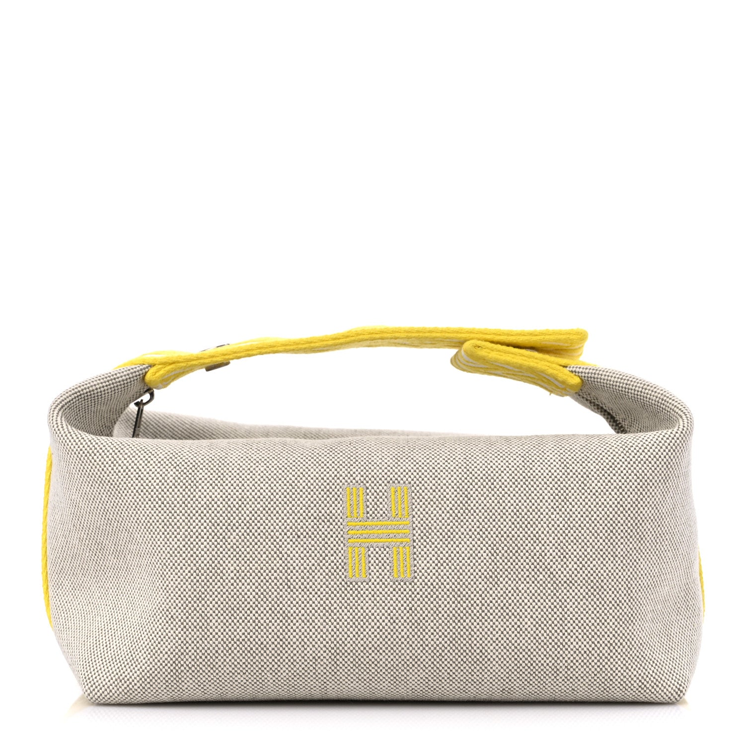 Hermes Canvas Small Bride-A-Brac Pouch Natural Jaune Citron 1 of 8