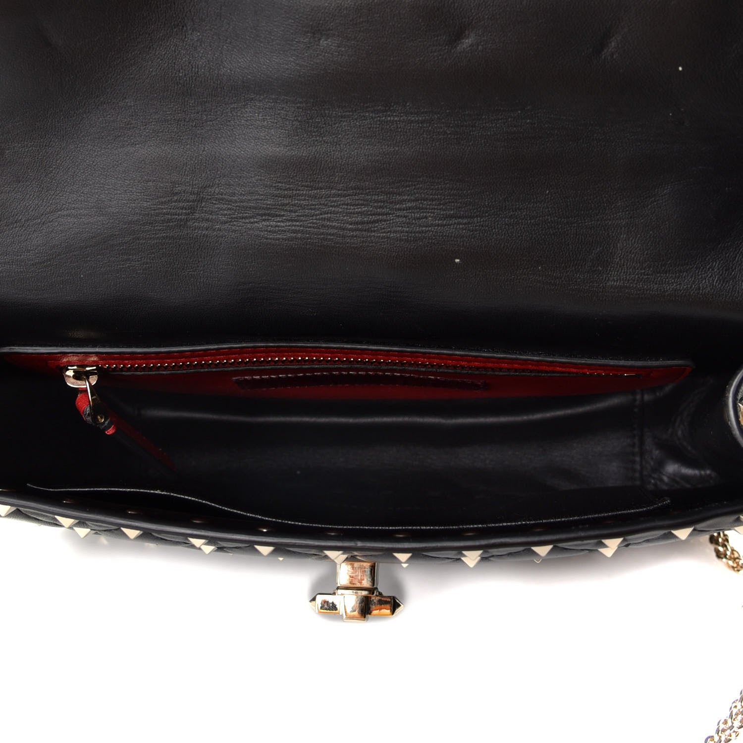 Valentino Garavani Lambskin Medium Rockstud Spike Shoulder Bag Black 2 of 12