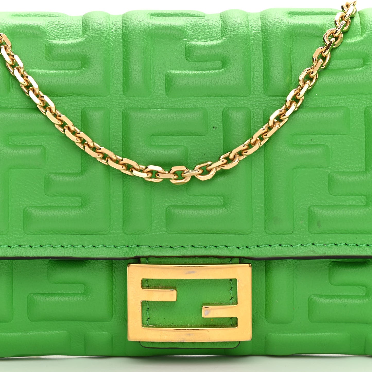Nappa Matisse FF Embossed Continental Wallet On Chain Tomatillo